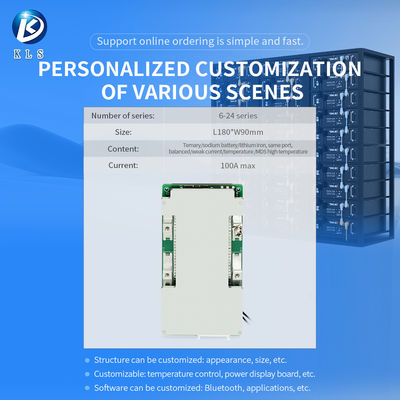 KLS 6S-24S 100a BMS for electro-tricycle lithium battery ntc balance temperature control lifepo4 hardware bms