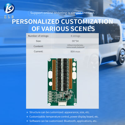 KLS Balance BMS for EV Electric Scooter: 4S 12V LiFePO4 BMS with Multiple Current Options (10A - 80A)