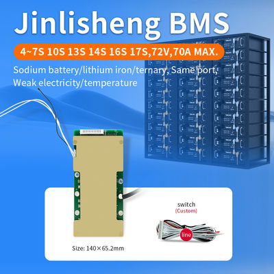 10S 13S 14S 16S 17S 54v 60a 70a Energy Storage BMS Lithium Ion Battery Pack BMS With Balance